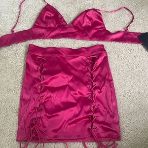 Fashion nova dress. Medium. Pink satin